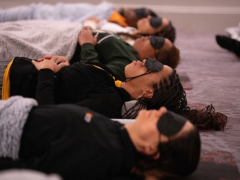 HBCU convening attendees take time for well-being in an immersive sound bath experience.