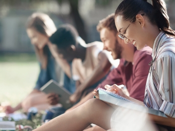 Students Studying Outside