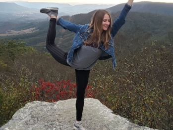 Brooke in yoga pose
